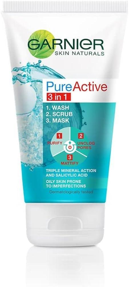 Garnier Pure Active 3-in-1 Face Wash 150ml Oily Skin