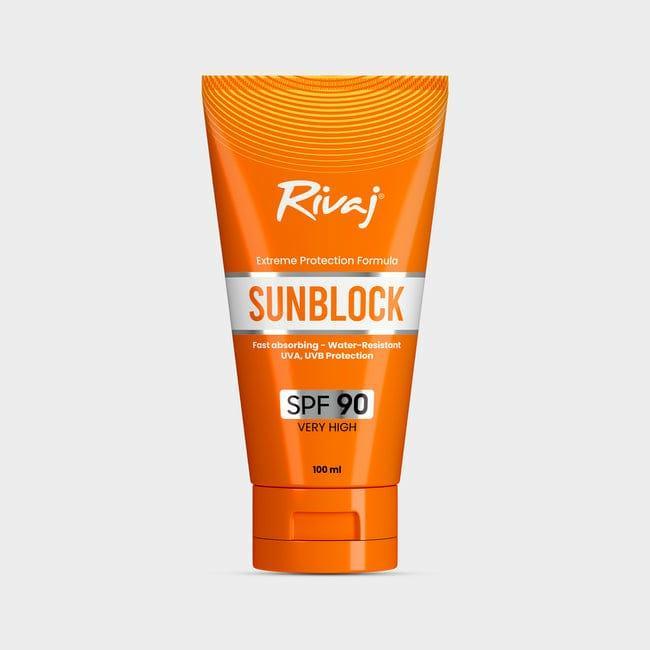 Rivaj Sunblock SPF 90 Oil Free Water Resistant Cream 100ml